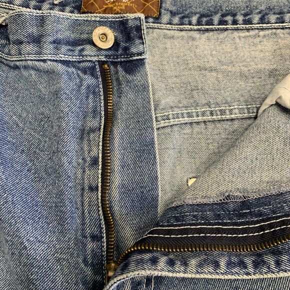 Mens Members Property Y2K Baggy Grunge Jean Shorts Hip Hop Scarface Patch Wide‎ - Picture 4 of 12